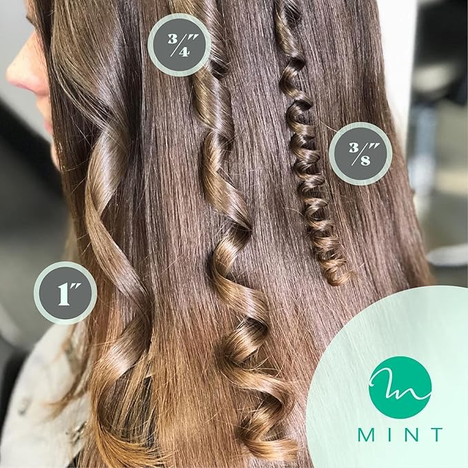 MINT Professional Clamp-Free Curling Wand 1 Inch for Long Hair | Extra Long Curl Wand w 4-Heater Ionic Ceramic Tourmaline Barrel | Best Curling Wands | Adjustable 230-430°F | Worldwide Dual Voltage