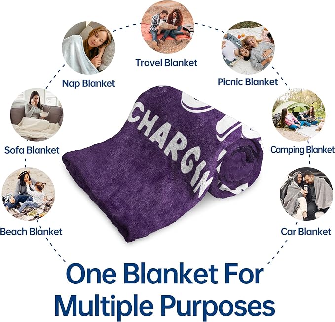 Leebbsin Funny Gifts for Mom, Birthday Gifts for Mom from Daughter Son | Mom is Charging Sloth Blanket, 60" x 50", Purple, Mom Gift for Christmas Mothers Day, Soft Sloth Throws Blanket for Mother