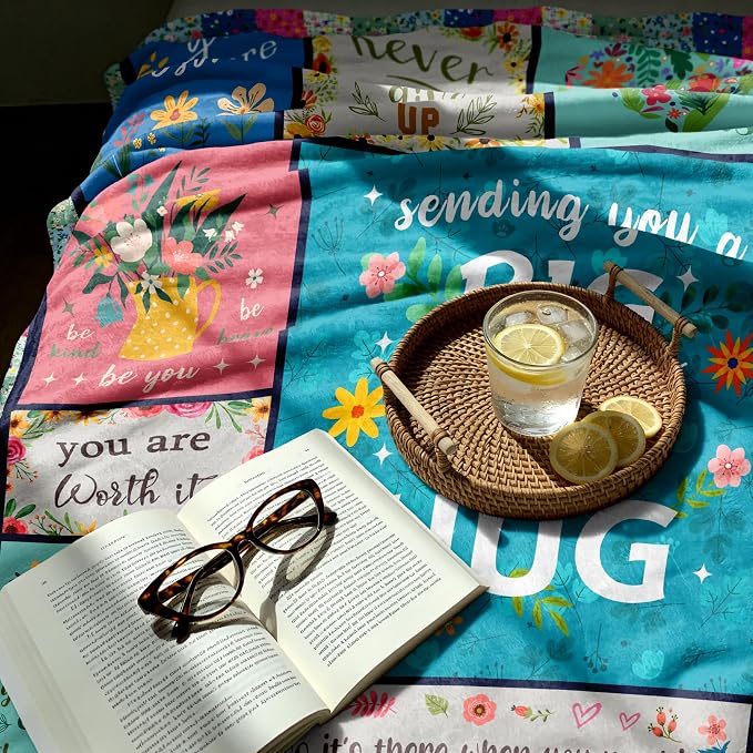 Butonus Get Well Gifts for Women After Surgery, Thinking of You Inspirational Encouragement Feel Better Gifts for Women, Knee Post Surgery Recovery Blanket for Woman, Hug Healing Blanket 80x60in