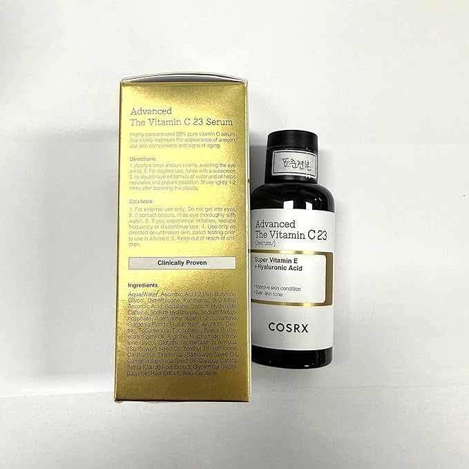 COSRX Advanced Pure Vitamin C 23% Serum with Vitamin E & Glutathione (Renewal), Korean Vitamin C Serum for Fine Lines, Uneven Skin Tone & Dull Skin, 0.7oz, Korean Skin Care