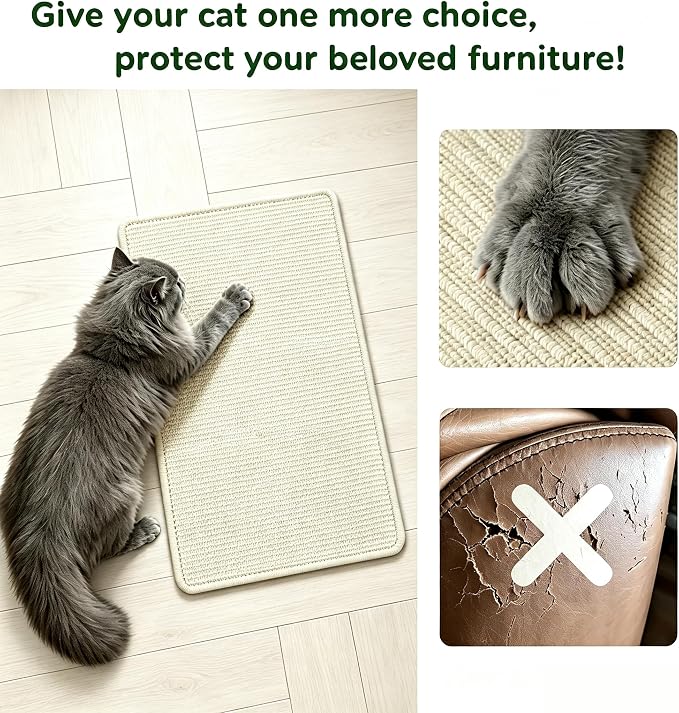 Natural Sisal Replacement Scratch Pad, Compatible with The ERGTFVN Cat Scratching Bed, Wear-Resistant and Durable, Allowing Cats to Sharpen Their Claws While Protecting Your Furniture.
