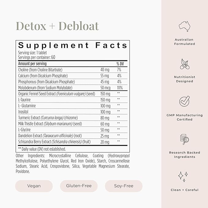 JSHealth Vitamins Detox and Debloat Liver Health Formula | Liver Detox Pills | Debloating Formula with Milk Thistle, Turmeric, Fennel | Liver Cleanse Supplement (60 Tablets)