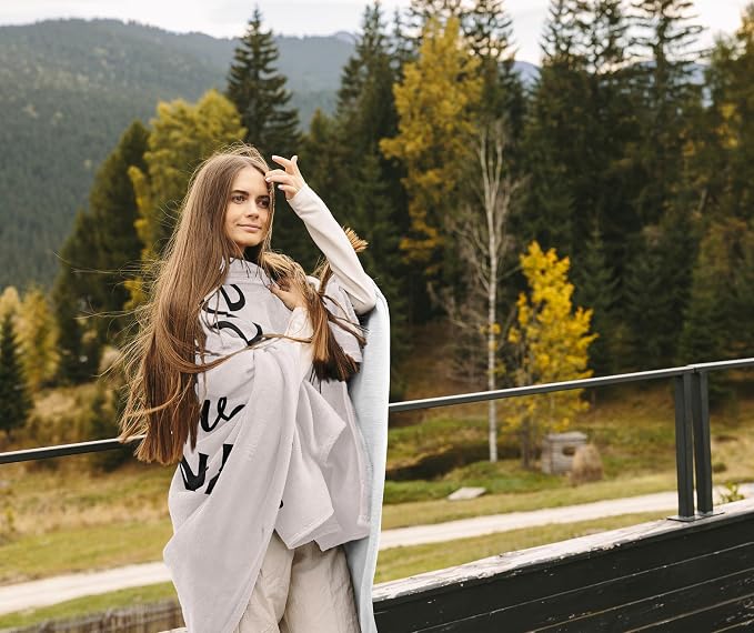 Get Well Gifts for Women/Men After Surgery White Blanket 50"x60" | Feel Better/Get Well Soon Gifts for Women, Surgery Recovery Gift for Men, at Least You Dont Have to Wear A Cone