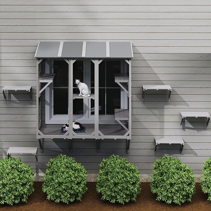 ketive Cat Catio Expandable Window Box Enclosure for Multiple Cats