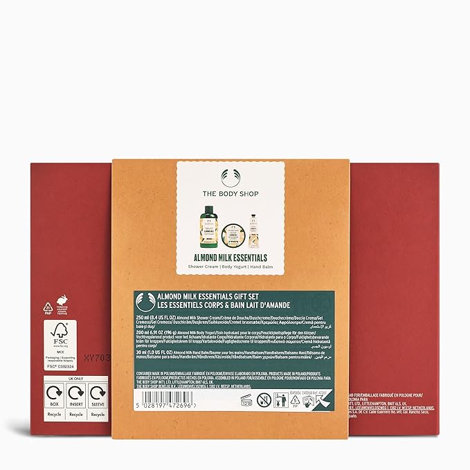 The Body Shop 3 Piece Essentials Gift Set - Shower Gel, Body Yogurt, Hand Cream, Vegan