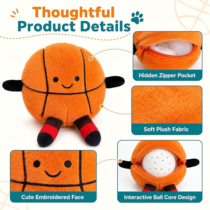 Interactive Dog Toys, Moving Basketball Dog Toy, Rechargeable Bouncing Ball