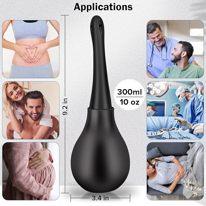 Anal Douche Enema Kit Anti Backflow Enema Bulb with Lube for Men & Women
