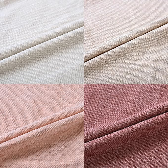 Set of 4 Soft Textured Decorative Throw Pillow Covers 22x22 Inch Cozy Farmhouse Cushion Cover Square Accent Pillow Cases for Bed Couch Sofa Living Room, White Beige Pink