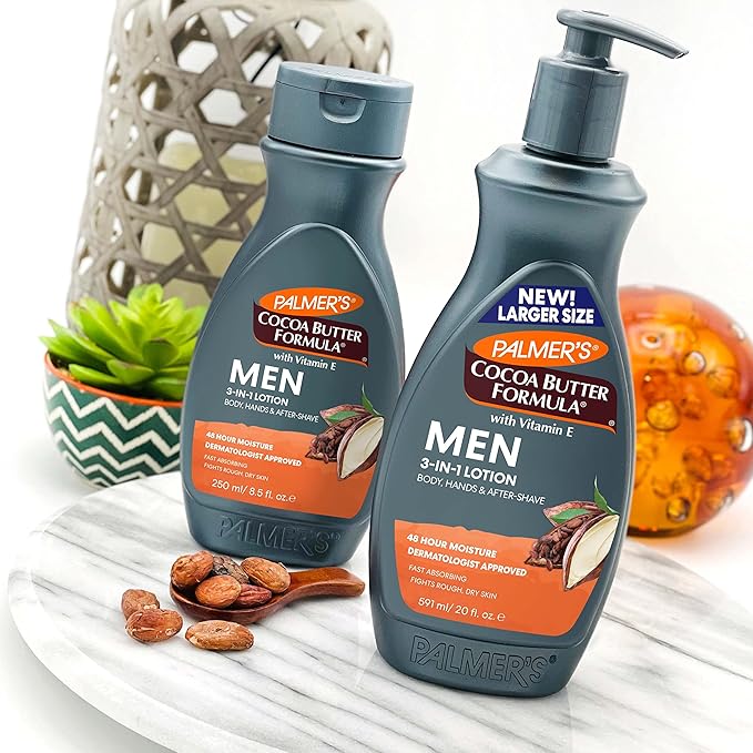 Palmer's Cocoa Butter Formula Men's 3-in-1 Fast Absorbing Face & Body Lotion, 8.5 oz. (Pack of 2)