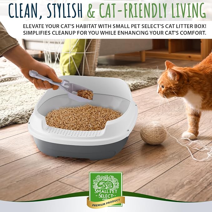 Small Pet Select Sifting Cat Litter Box, with Scoop & 5 Pee Pads | Tidy Easy-Clean Sifting System, Drawer, Litter Scoop & Removable Tray, For Cats, Rabbits & Other Small Pets