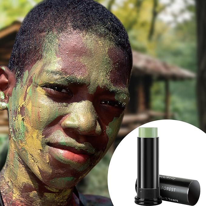RunNico 6 Colors Camo Face Paint Kit, Waterproof Camo Makeup Sticks, Hunting Woodland Face and Body Paint Stick for Outdoor Hunting Use Makeup Cosplay Party Accessories (6 Pcs)
