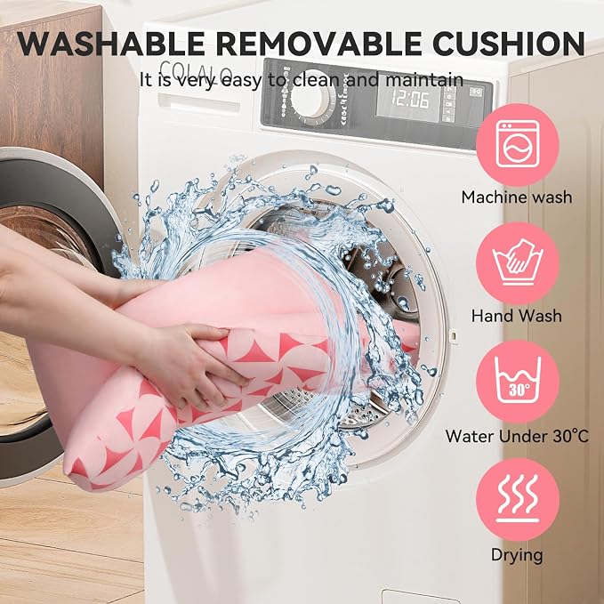 Zerbuger 25in Pink Pattern Rectangle Cat Dog Bed Machine Washable Sofa | Sleeping for Large Medium Small Pets Indoor Outdoor, Non-Slip Bottom Soft Puppy Bed Durable Orthopedic Calming Pet Cuddler