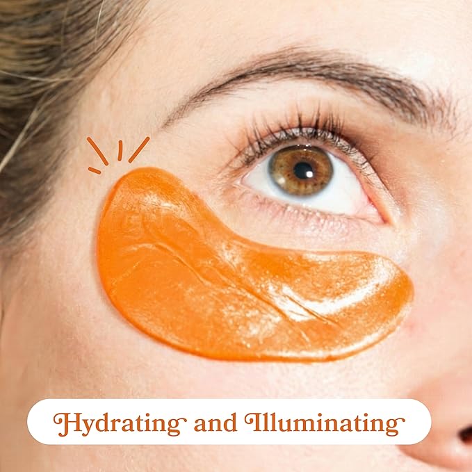 LE GUSHE Vitamin C Eye Patches with Collagen and Snail Mucin, Aloe Vera Eye Patches for Puffy and Dark Undereyes, Korean Skincare for All Skin Types, 20 Pairs