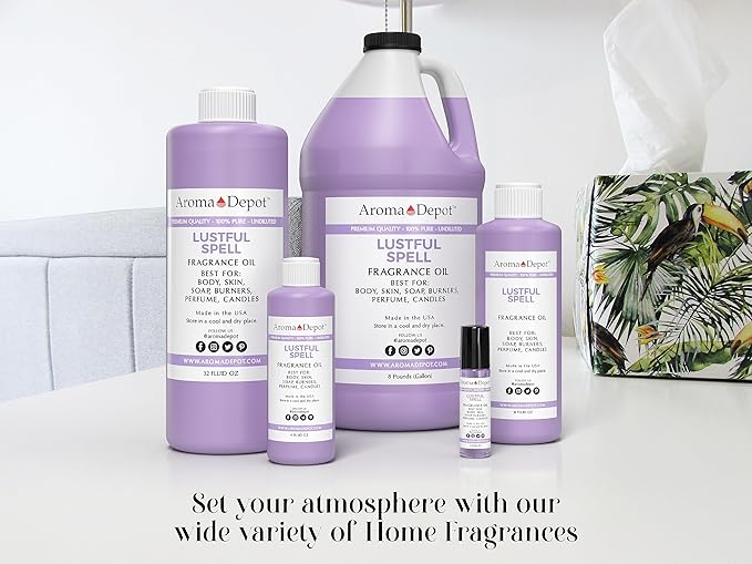 Aroma Depot Love Spell 4 fl oz. Fragrance Oil I Perfume I Scented Oil. DIY Projects Such as Candles, Bath Bombs, Body Butters, Creams & Lotions. Few Drops in The Diffuser, Burners, or Warmers.