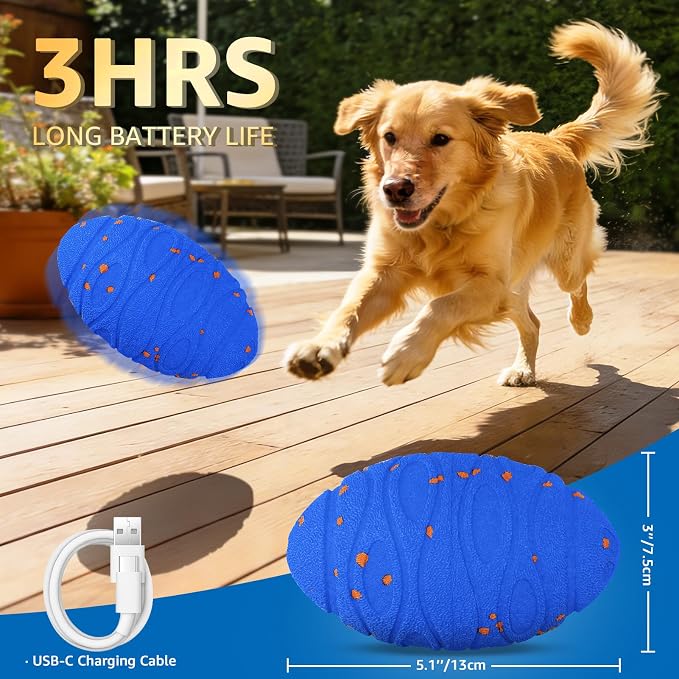 Dolita Interactive Dog Toy 2 Modes Tough Chewers Dog Ball, Smart Automatic Rolling Ball, E-TPU Material for Aggressive Chewers, Large/Medium Dogs
