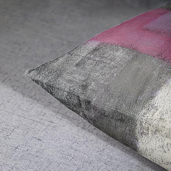 Emvency Throw Pillow Covers Set of 2, 18 x 18 Inch, Pink Line Gray | Abstract Modern Outdoor Decorative Square Pillow Cases Couch Cushion Case for Couch Bed Sofa Living Room Home Decor