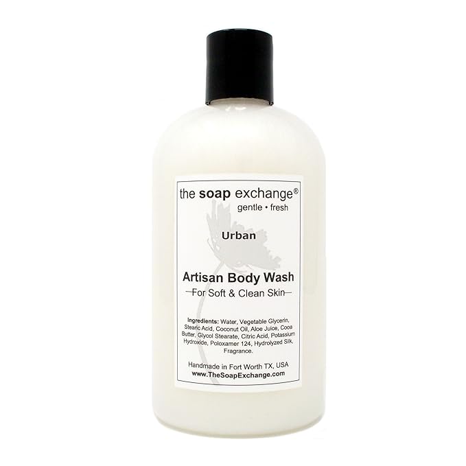 The Soap Exchange Body Wash - Urban Scent - Hand Crafted 12 fl oz / 354 ml Natural Artisan Liquid Soap for Hand, Face & Body, Shower Gel, Cleanse, Moisturize, & Protect. Made in the USA.