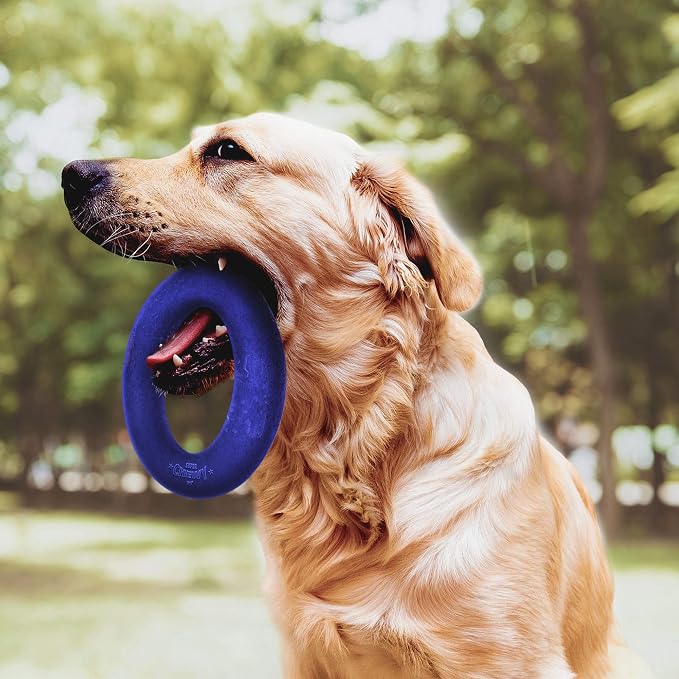 Tuff Pupper SuperChewer Tough Dog Ring Toy | Lifetime Replacement | Strong Natural Rubber | Chew Toys for Aggressive Chewers | Durable Tug Play | Strong Dog Ring Toy | Large Breed Tested