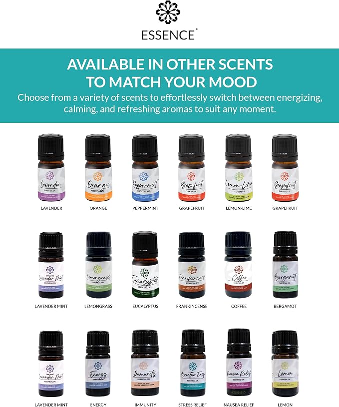 Essence Pearl Travel Case | Breathe Easy Essential Oil | Aromatherapy Nasal Diffuser & Essential Oil Carrying Case | Peppermint & Eucalyptus Blend | Travel-Friendly Kit | Black Pod