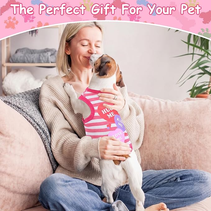 6 Pieces Dog Shirt Puppy Sweatshirt Pet Sleeveless Vest Dog Clothes Doggy Female Apparel for Small to Medium Dogs Puppy Cat(Cute Patterns,XS Size)