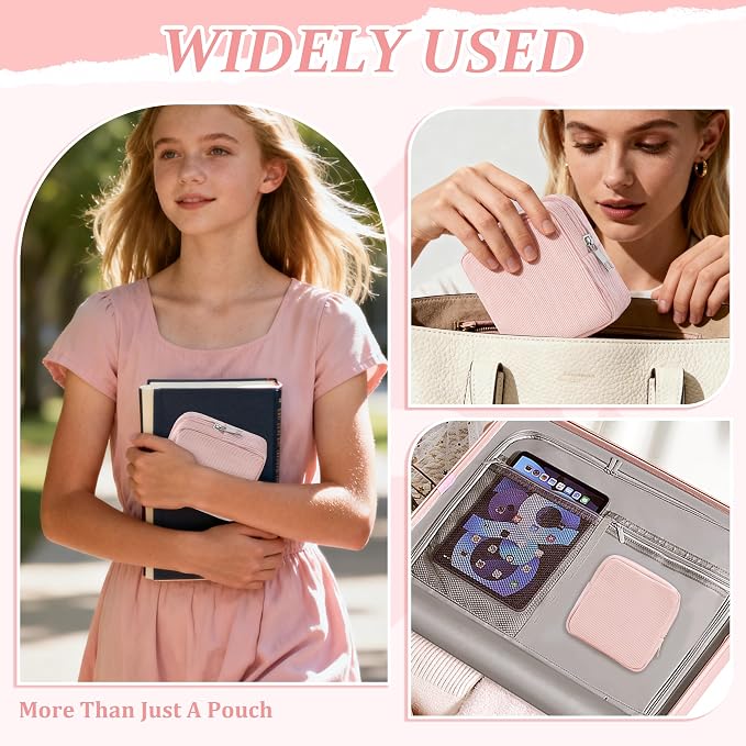 4 Pcs Period Bags For Teen Girls, Corduroy Sanitary Napkin Storage Bag First Period Pad Pouches Tampon Holder for Purse with Zipper