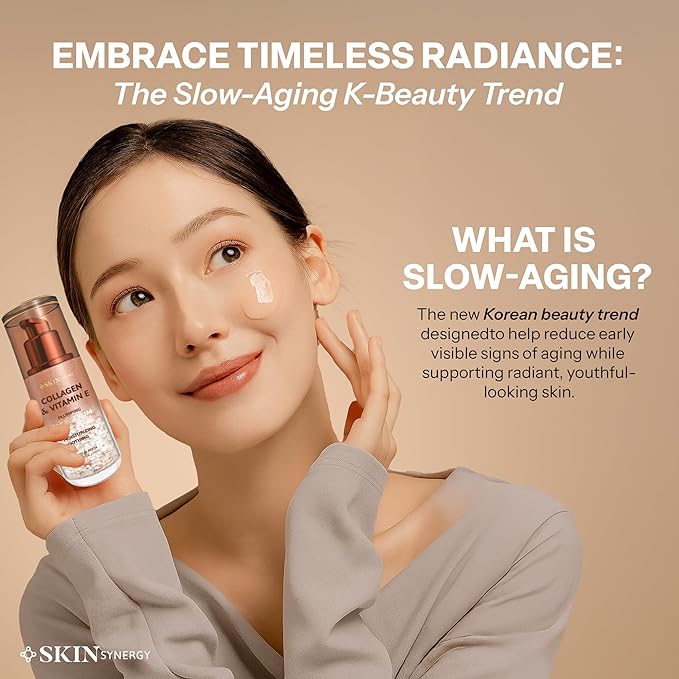 Collagen & Vitamin E Face Serum – Hydrating, Firming & Nourishing Formula – Dermatologist Tested, Anti-Aging, Korean Skin Care – Clean Beauty, Cruelty Free, Vegan – 1.69 Fl Oz