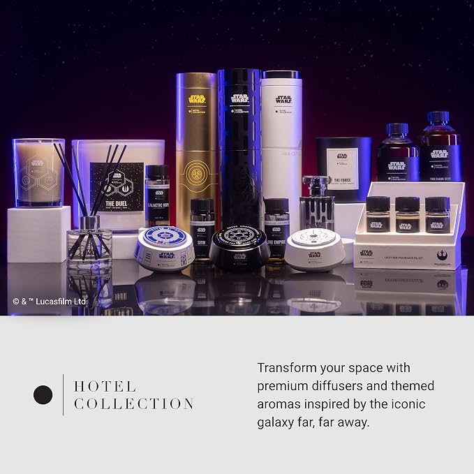 Hotel Collection | Star Wars ™ - Light Side Chauffeur Car Diffuser | Jedi| White Luxury Portable Essential Oil | Aromatherapy Oils Scent Car Diffuser | Auto On/Off Wireless Feature