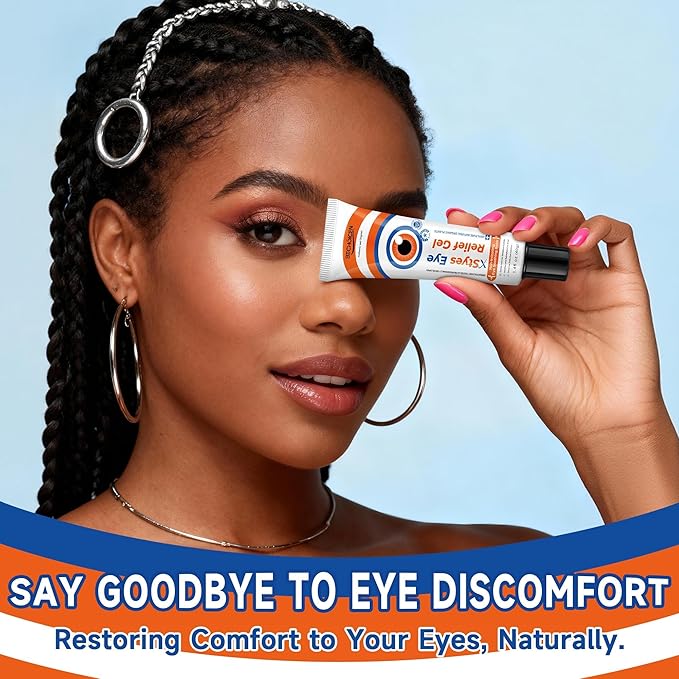 Stye Eye Relief Gel with Tea Tree Oil,Calendula & Vitamin E–Gentle Soothing Serum for Styes,Chalazion & Blepharitis,Soothing Eyelid & Under Eye Care for Redness,Irritation & Puffiness,1.4oz,2PCS