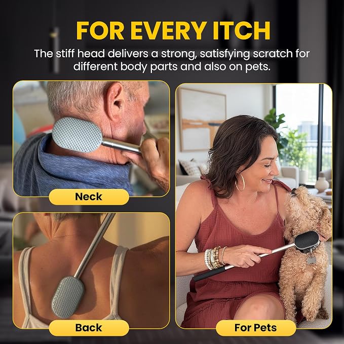 The Ultimate Extendable Back Scratcher, Scalp and Back Massager, & Exfoliator Gifts for Men and Women Double-Sided Itch Reliever, Expandable Scratch Large Surface, Delivers A Deep Soothing Scratch