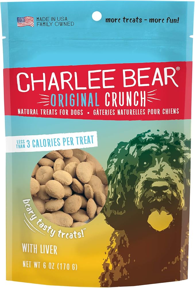 Charlee Bear Original Dog Treats, Chicken Liver, 6 oz (Pack of 2)
