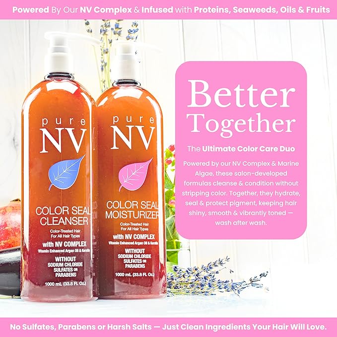 Color Seal Moisturizer Slow Color Fade & Maintain Color Vibrancy, Keratin, Collagen & Argan Oil Infused To Repair, Restore & Strengthen 33.8 Oz.