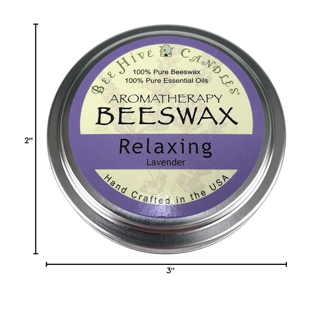 Bee Hive Candles Aromatherapy Beeswax Travel Tin (Relaxing, 6oz)