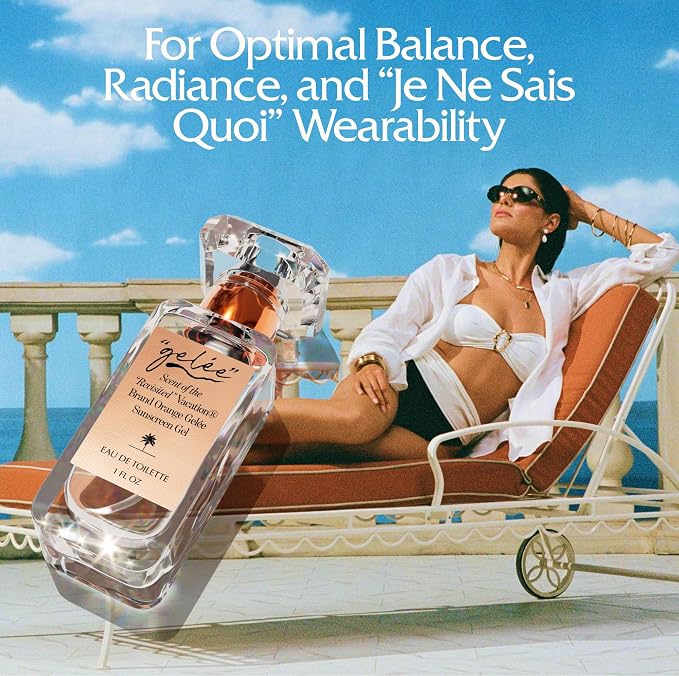 VACATION Orange Gelée Eau de Toilette, French Riviera Sunscreen Perfume, Unisex Scent of Bergamot, Clove & Sandalwood, 1 Fl. Oz.