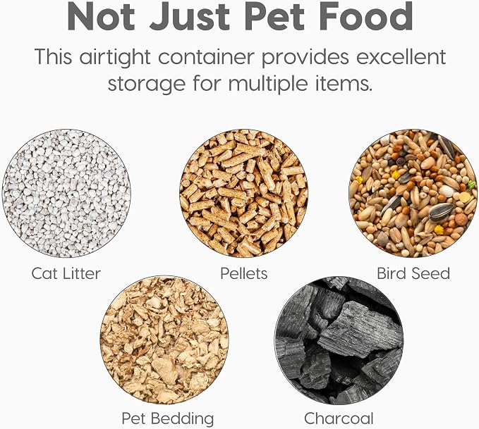IRIS USA Dog Food Storage Container, Up to 10 lbs, Clear/Gray, Made in USA
