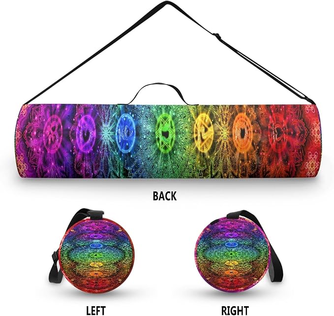 Spacious Extra Large Storage Yoga Mat Bag | Huge Capacity Mandala Gym Tote - Waterproof Wear-Resistant Carrier Strap Pilates