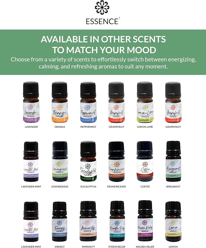 Essence Pearl Travel Case | Bergamot Essential Oil | Aromatherapy Nasal Diffuser & Essential Oil Carrying Case | Refreshing Citrus Scent | Travel-Friendly Kit | White Pod