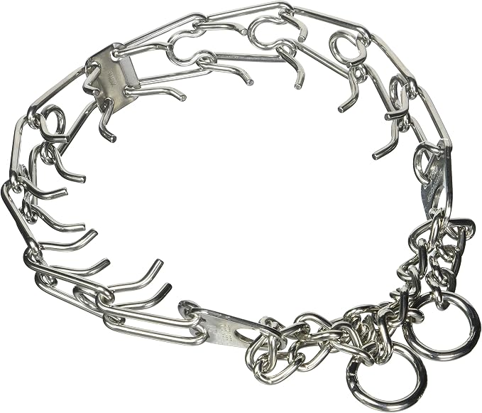 Herm Sprenger 25" X-Large 4mm Chrome Plated Stainless Steel Prong Training Collar Without Swivel, One Size