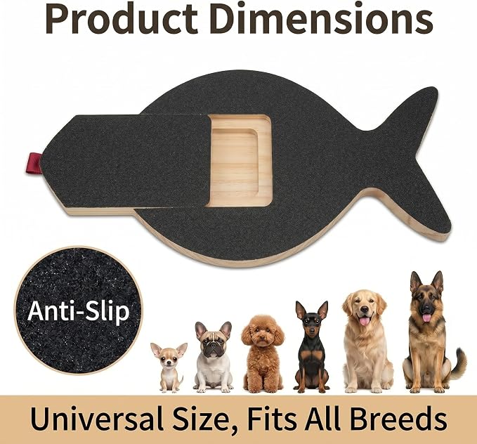 Dog Nail Scratch Board with Treat Drawer, Interactive Nail Filing Pad for Dogs, Gentle 120 Grit Scratcher for Front Paws, Anxiety-Free Training Tool with Replaceable Sandpaper