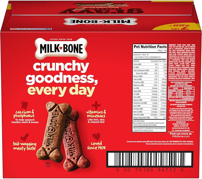 Milk-Bone GravyBones Dog Biscuits, Small Dog Treats, 7 lb. (Pack of 2)