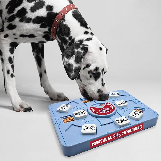 Pets First NHL Montreal Canadiens Large Puzzle Toy, New Size, Interactive Dog Treat & Slow Feeding Toy