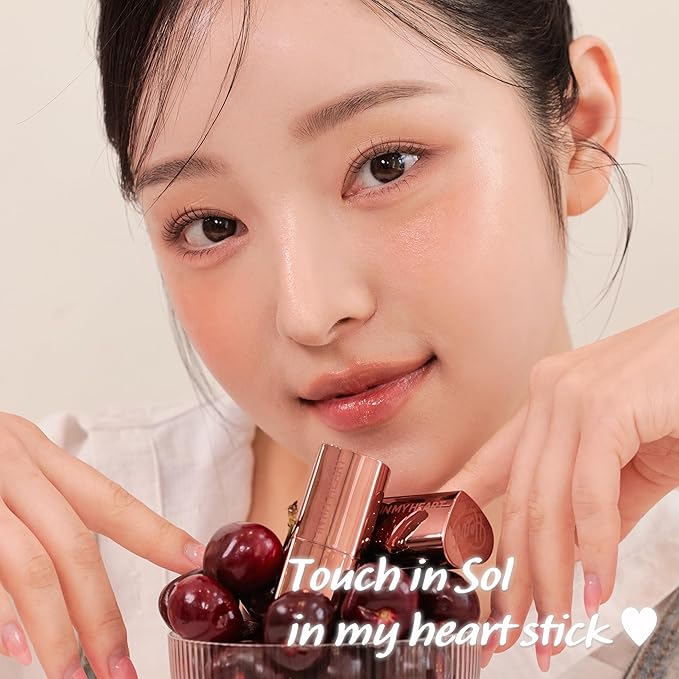 TOUCH IN SOL In My Heart Stick Blush (#Reddish brick) - Cream Blush Stick for Korean Makeup, Lip, Cheek & Shading Multi-Use, Blendable Milk Blusher for Dewy Glow, Kbeauty (0.21 Oz)