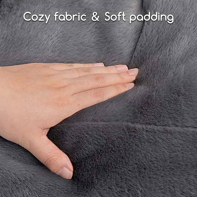 Hollypet Medium Dog Large Cat Bed Puppy Couch Beds for Pets up to 35 lbs | Fluffy Dog Cat Couch Plush Soft Warming Pets Beds with Machine Washable Cover and Non-Slip Bottom