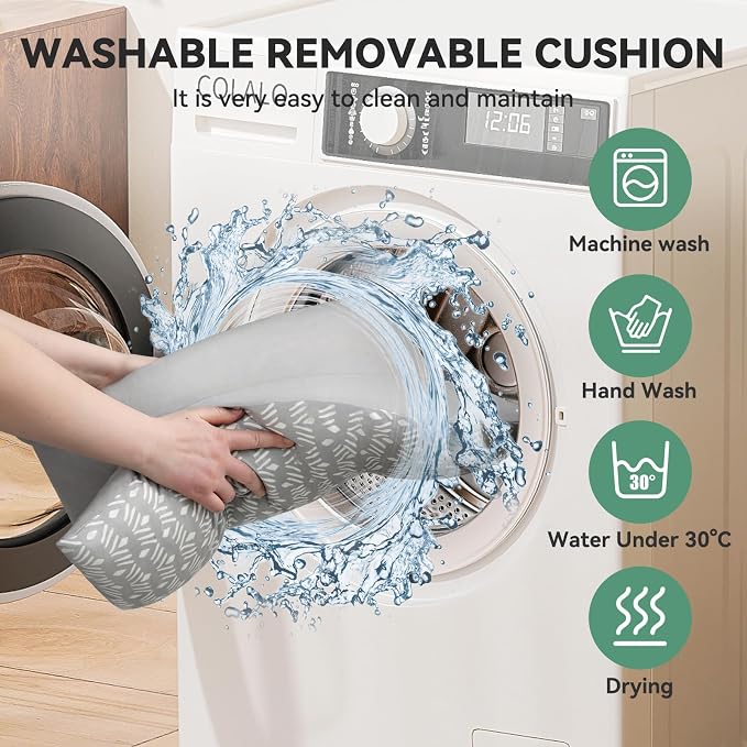 Zerbuger 25in Grey Pattern Rectangle Cat Dog Bed Machine Washable Sofa | for Large Medium Small Pets Indoor Outdoor, Non-Slip Bottom Soft Puppy Bed Durable Orthopedic Calming Pet Cuddler