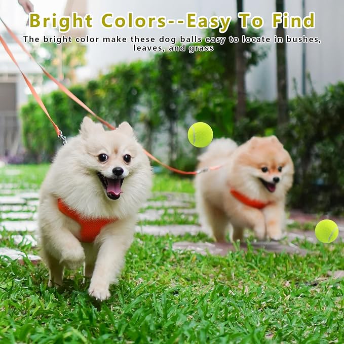 Magicorange 10 Pack Squeaky Mini Tennis Balls, 1.5 inch Small Dog Ball