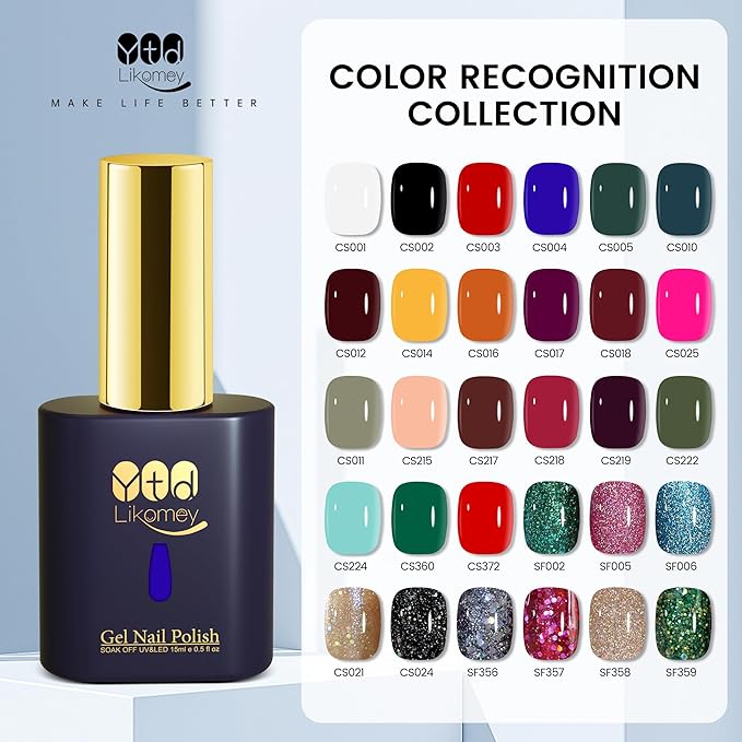 YTD Likomey Bright Green Gel Nail Polish,15ml Salon Home DIY Nail Art Manicure and Pedicure Fall Winter Soak Off UV Color Varnish,CS360