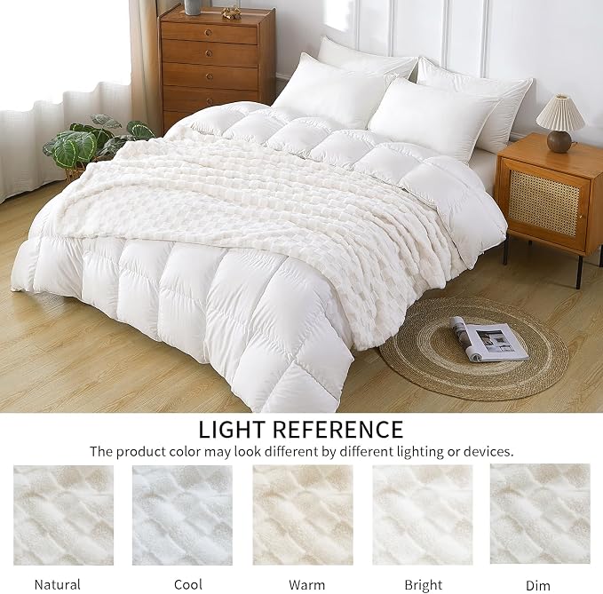 Luxury 3D Checkered Throw Blanket Reversible Thick Warm Blankets for Couch | Soft Velvet Flannel Fuzzy Plush Gift for Women