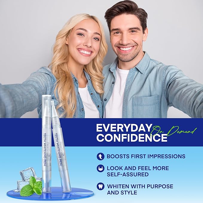 Pearl Smile Teeth Whitening Pen – 35% Urea Peroxide Gel, Clear Twist-Dispensing Whitening Pens for Stain Removal, Professional-Strength, Easy-to-Use, Travel-Friendly(A Set of 5 Pens)