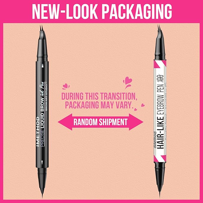 iMethod Curved Eyebrow Pen - 2-in-1 Dual-Ended Eyebrow Pencil with Curved Tip and Precise Brush-Tip, Microblading Eyebrow Pen for Natural Hair-Like Brows, Long Lasting, Brown