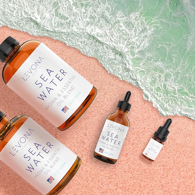 Levona Scent Essential Oil for Diffuser: Home Luxury Scents Fragrance Oil - Aroma Oil for Humidifiers - Hotel & Office Diffuser Oils - Essential Oils for Diffusers for Home - 500 Ml Sea Water