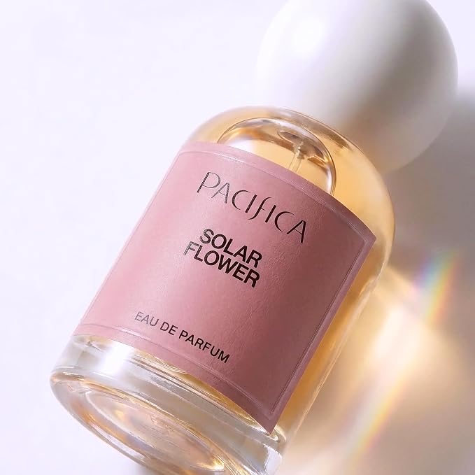 Pacifica Solar Flower Eau de Parfum for Women, Floral Perfume Spray with Jasmine Bergamot Vanilla, Long Lasting Clean Vegan Fragrance, Paraben Free, 1 Fl Oz